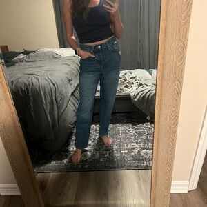 Forever 21 Straight Leg Jeans in Blue Wash